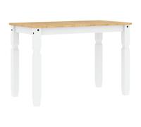 vidaXL Mesa de comedor Corona madera maciza de pino 112x60x75 cm en color Marrón/Blanco/Gris | estructura resistente ideal para salón dormitorio o estudio