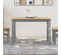 vidaXL Mesa de comedor Corona madera maciza de pino 112x60x75 cm en color Marrón/Blanco/Gris | estructura resistente ideal para salón dormitorio o estudio