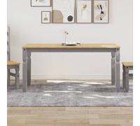 vidaXL Mesa de comedor Corona madera maciza de pino gris 160x80x75 cm