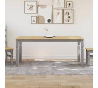 vidaXL Mesa de Comedor Corona Madera Maciza de Pino Gris 180x90x75 cm