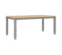 Mesa De Comedor Corona Madera Maciza De Pino Gris 180x90x75 Cm Vidaxl