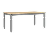 Mesa De Comedor Corona Madera Maciza De Pino Gris 180x90x75 Cm Vidaxl