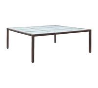 vidaXL Mesa de comedor de jardín ratán sintético marrón para patio y terraza