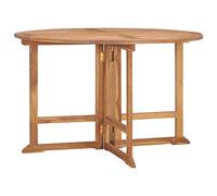 vidaXL Mesa de Comedor de Jardín Patio Terraza Balcón Salón Sala de Estar Muebles Soporte Exterior Cocina Plegable Teca Maciza Ø110x75 cm