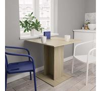 vidaXL Mesa de comedor de madera contrachapada color roble 80x80x75 cm