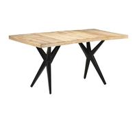 vidaXL Mesa de comedor de madera de mango rugosa 160x80x76 cm