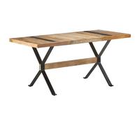 vidaXL Mesa de comedor de madera de mango rugosa 160x80x76 cm