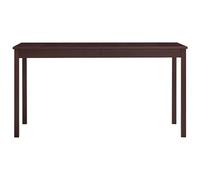 vidaXL Mesa de comedor de madera de pino 140x70x73 cm en color Blanco y gris/Marrón oscuro | estructura resistente ideal para salón dormitorio o estudio