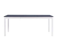 vidaXL Mesa de comedor de madera de pino 180x90x73 cm en color Marrón oscuro/Blanco y gris | estructura resistente ideal para salón dormitorio o estudio