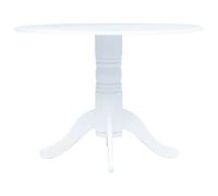 vidaXL Mesa de comedor de madera maciza de caucho blanca 106 cm