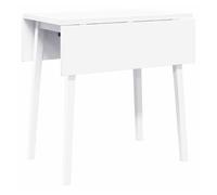 vidaXL Mesa de comedor Dona – 2 alas abatibles – madera maciza blanca – 75x90x45-90 cm