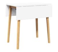 vidaXL Mesa de comedor Dona 2 alas abatibles 75x90x45-90 cm Blanco/Natural