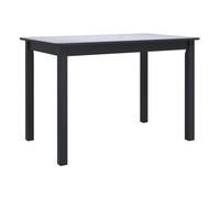vidaXL Mesa de comedor Noia rectangular de madera de caucho 75x114x71 cm Negro