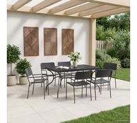 vidaXL Mesa de Comedor de Malla Extensible Gris antracita Acero