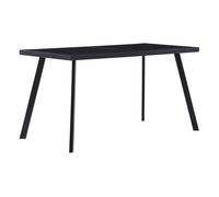 vidaXL Mesa comedor vidrio templado negro – Estructura robusta – 120x60x75/140x70x75/160x80x75 cm