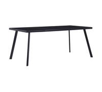 vidaXL Mesa de comedor de vidrio templado negro en dimensiones 120 x 60 x 75 cm/140 x 70 x 75 cm/160 x 80 x 75 cm y más | estructura resistente ideal para salón dormitorio o estudio