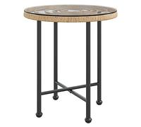 vidaXL Mesa de Comedor de Vidrio Templado y Acero 50 cm