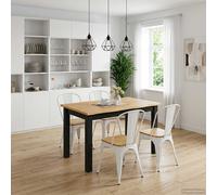 vidaXL Mesa de Comedor EKAI Negro 112 x 70 x 76,5 cm