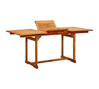 vidaXL Mesa de comedor para jardín madera maciza de acacia (120-170 x 80 x 75 cm)