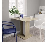 vidaXL Mesa de comedor madera contrachapada blanco roble 80x80x75 cm