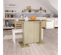 vidaXL Mesa de comedor madera contrachapada roble sonoma 110x60x75cm