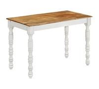 vidaXL Mesa de comedor mostrador con almacenaje, madera maciza de mango