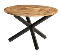 vidaXL Mesa de Comedor Madera Maciza de Mango sin Tratar Ø110x75 cm