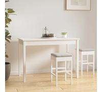 vidaXL Mesa de comedor Madera maciza de pino blanca 110x55x75 cm