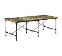 vidaXL Mesa de comedor, 220x90x77 cm, madera maciza con aspecto envejecido
