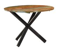 vidaXL Mesa de comedor redonda para salón – Madera maciza reciclada, 100x100x75 cm