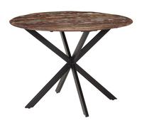 vidaXL Mesa de comedor madera maciza reciclada y acero 110x78 cm