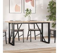 vidaXL Mesa de comedor marco O madera maciza pino acero 140x80x75,5 cm