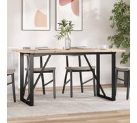 vidaXL Mesa de comedor Marco O en madera maciza de pino y acero 160x80x75,5 cm