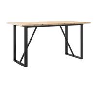 vidaXL Mesa de comedor Marco O en madera maciza de pino y acero 160x80x75,5 cm