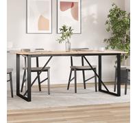 vidaXL Mesa de comedor marco O madera maciza pino y acero 180x90x75cm