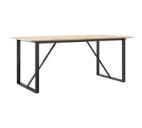 vidaXL Mesa de comedor marco O madera maciza pino y acero 180x90x75cm