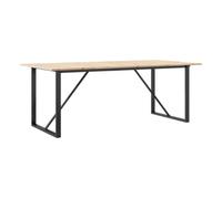 Mesa De Comedor Marco O Madera Maciza Pino Y Acero 200x100x75cm Vidaxl