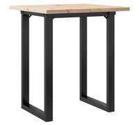 vidaXL Mesa de Comedor Marco O Madera Maciza Pino y Acero 70x70x75,5cm