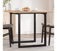 vidaXL Mesa de comedor Marco O – madera maciza de pino y acero 80x80x75,5 cm