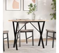 vidaXL Mesa de comedor marco X madera maciza pino acero 100x50x75,5 cm