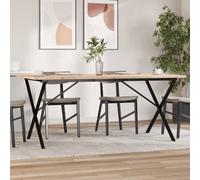 vidaXL Mesa de comedor marco X madera maciza pino acero 180x90x75,5 cm