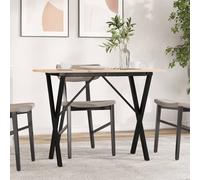 vidaXL Mesa de comedor marco X madera maciza pino y acero 100x50x75cm