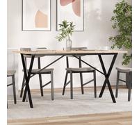 vidaXL Mesa de comedor marco X madera maciza pino y acero 160x80x75cm
