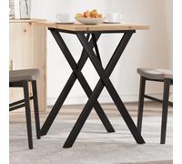 vidaXL Mesa de comedor marco X madera maciza pino y acero 80x50x75,5cm