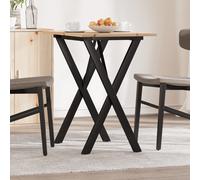 vidaXL Mesa de comedor marco X madera maciza pino y acero 80x50x75 cm