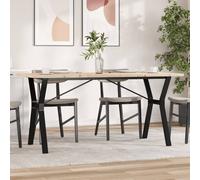 vidaXL Mesa de comedor marco Y madera maciza pino acero 160x80x75,5 cm