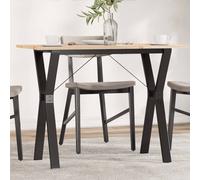vidaXL Mesa de comedor marco Y madera maciza pino y acero 100x50x75cm