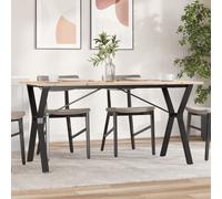 vidaXL Mesa de comedor marco Y madera maciza pino y acero 160x80x75cm
