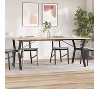vidaXL Mesa de comedor marco Y madera maciza pino y acero 200x100x75cm