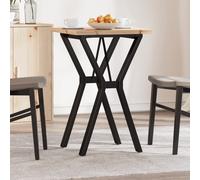 vidaXL Mesa de comedor marco Y madera maciza pino y acero 50x50x75,5cm